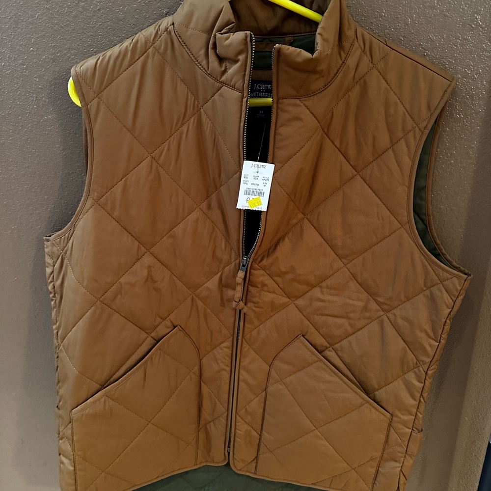 J Crew Men’s quilted vest, size medium. New with tags